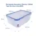 Recipiente Hermético Plástico 1200ml Tapa Broches Libre-bpa