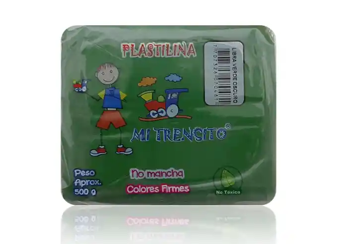 Plastilina Por Libra En Bloque Color Verde Oscuro Mi Trensito