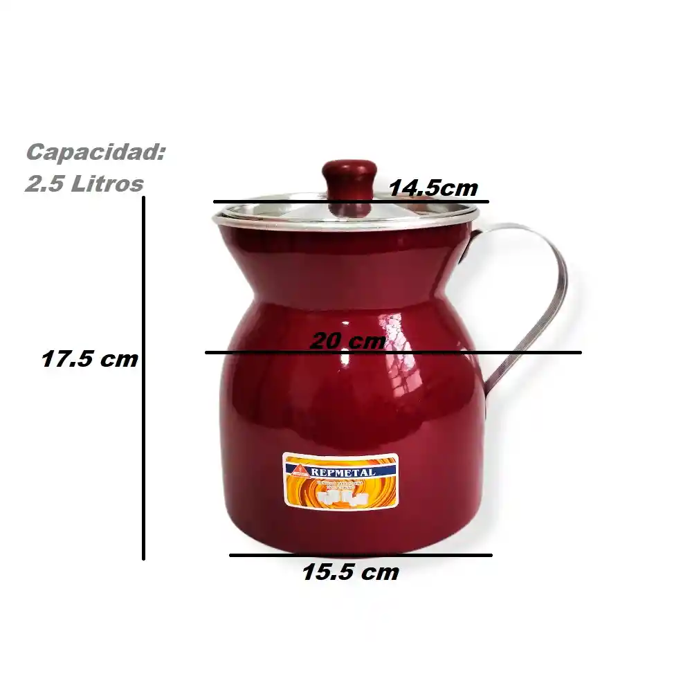 Chocolatera Olleta De Color 2.5 Litros Vinotinto