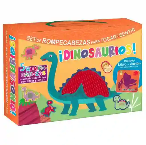 Set Libro Y Rompecabezas Sensorial Dinosaurios Niños Bebes