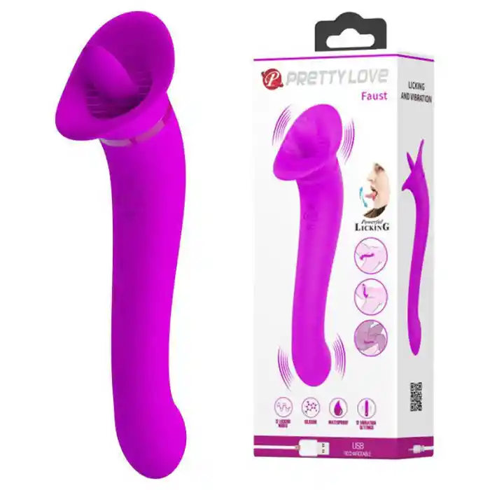 Vibrador Lengua Masajeador De Clitoris 2 En 1 Vibrador Consolador Doble Motor Alta Gama (recargable) Pretty Love