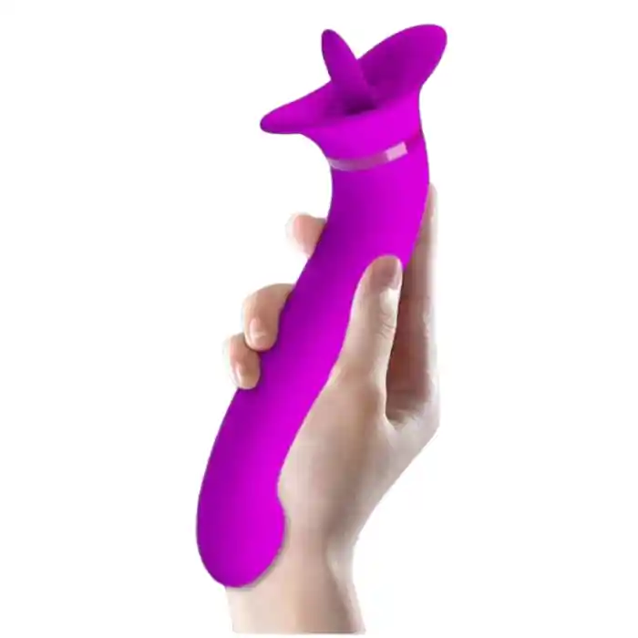 Vibrador Lengua Masajeador De Clitoris 2 En 1 Vibrador Consolador Doble Motor Alta Gama (recargable) Pretty Love