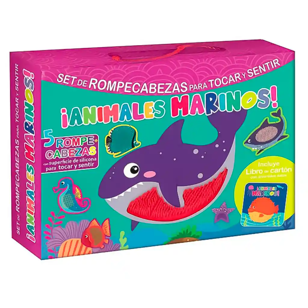 Set Libro Y Rompecabezas Sensorial El Mar Niños Bebes