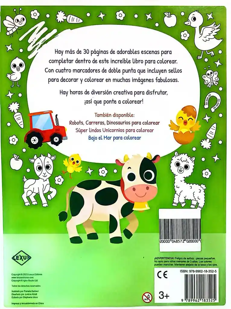 Libro Interactivo Para Colorear Diversion En La Granja Niños