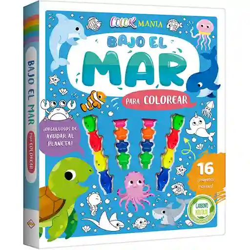 Libro Interactivo Para Colorear Diversión Bajo Del Mar Niños