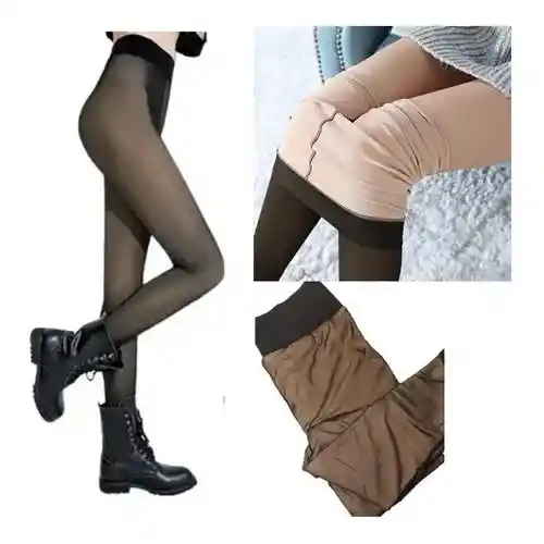 Medias Térmicas Afelpadas Efecto Piel Tipo Leggins