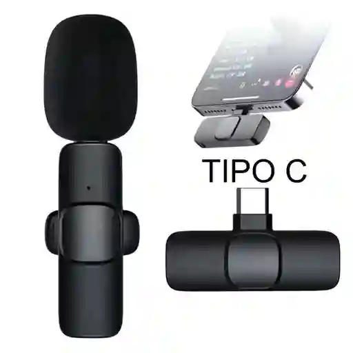 Micrófono De Solapa Inalámbrico Para Movíl Smartphone Tipo C - F2