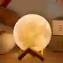 Lámpara Luna Recargable 3d Led Base Madera Moon Usb