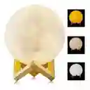 Lámpara Luna Recargable 3d Led Base Madera Moon Usb