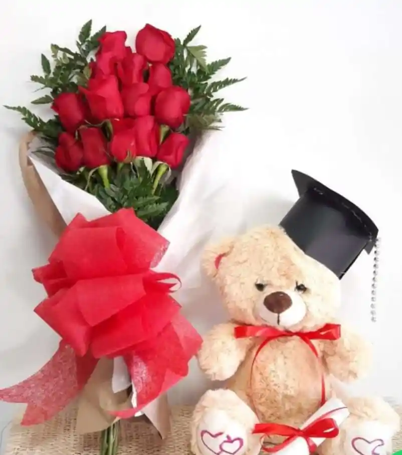 Rosas Por 15 Con Peluche