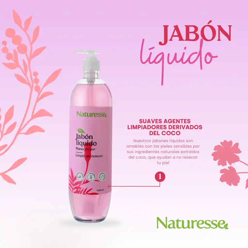 Jabon Liquido Flores Y Frutas Litro