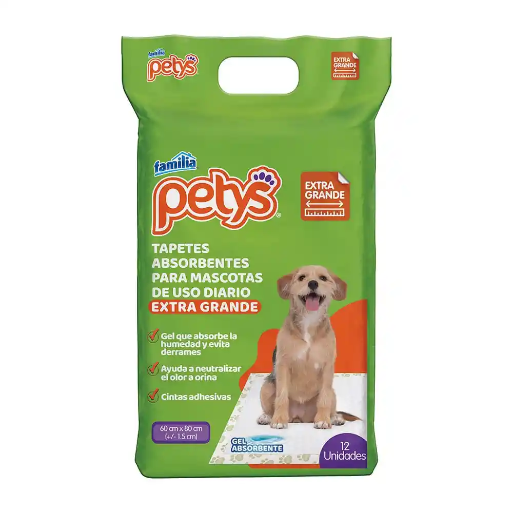 Petys Tapete Absorbente Extra Grande 60 X 80 Cm X 12 Unds