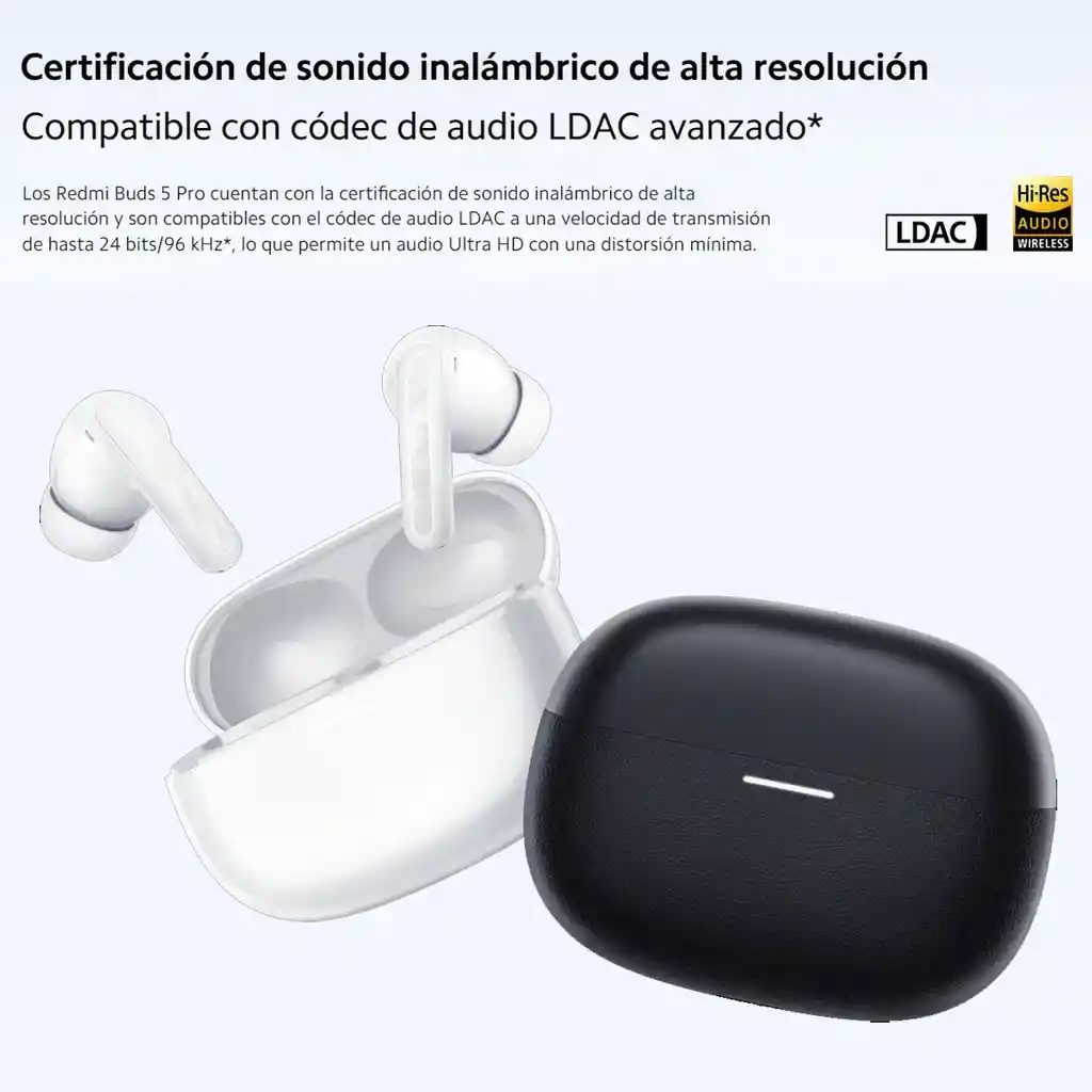 Xiaomi Redmi Buds 5 Pro, Auriculares Bluetooth Hi-fi Anc, Blanco