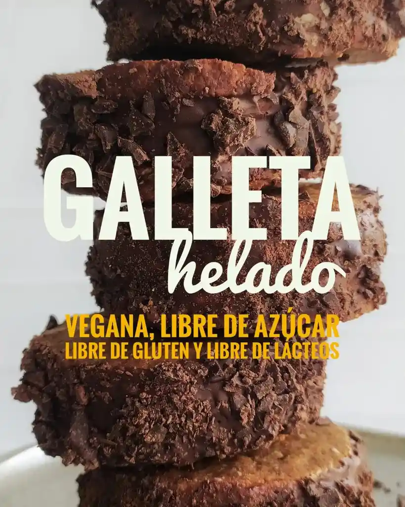 Galleta Helado Brownie Stracciatella - Saludable, Vegan, Libre De Azúcar Libre De Gluten