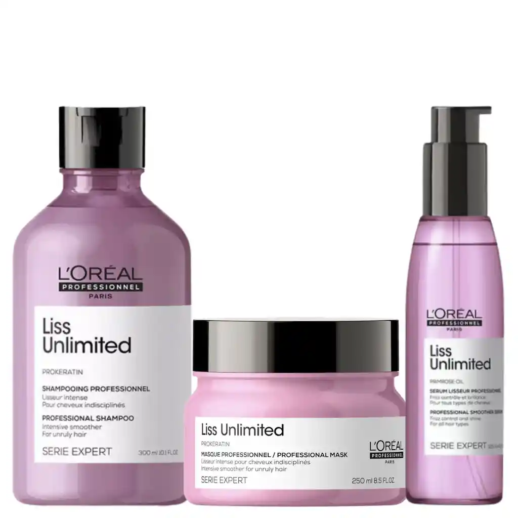 Kit Loreal Liss Unlimited Shampoo Mascarilla Y Oleo