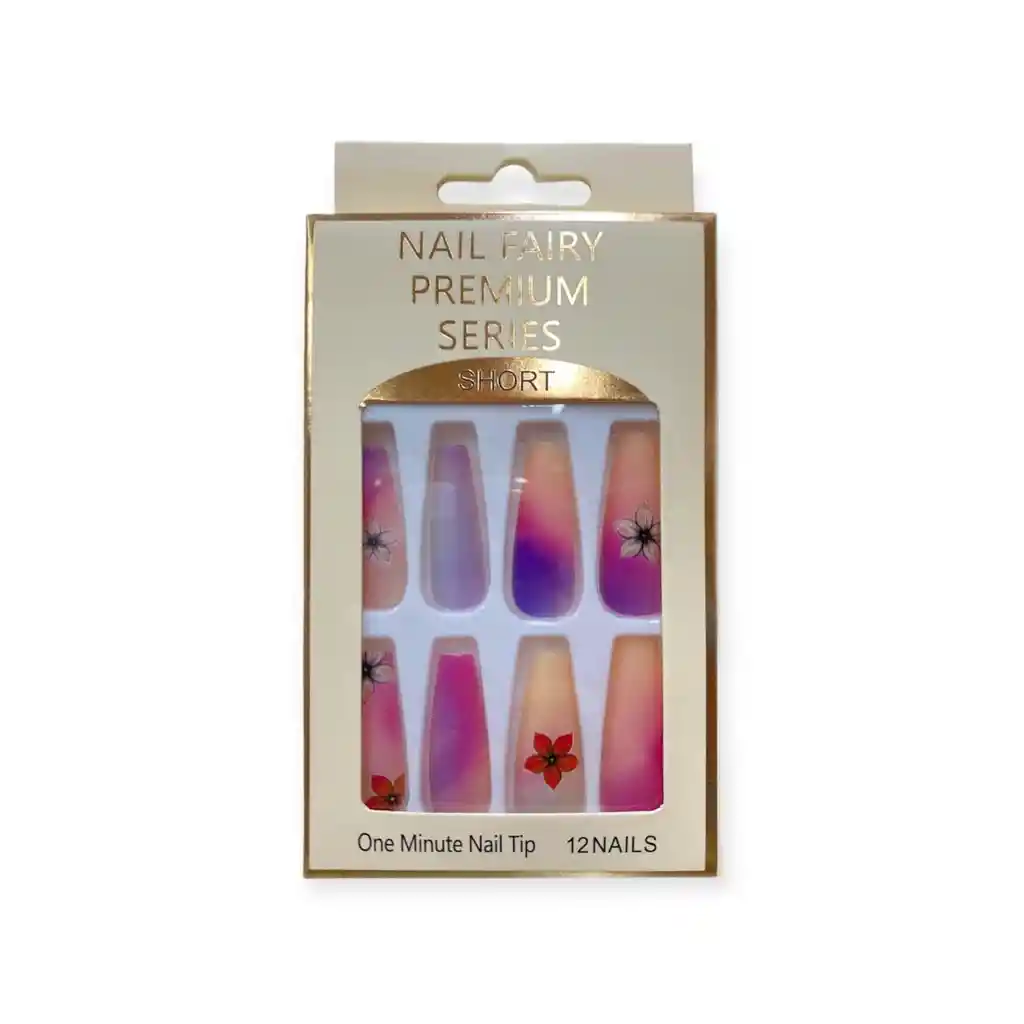 Uñas Press On Decoradas Nail Fairy X 12 Pcs