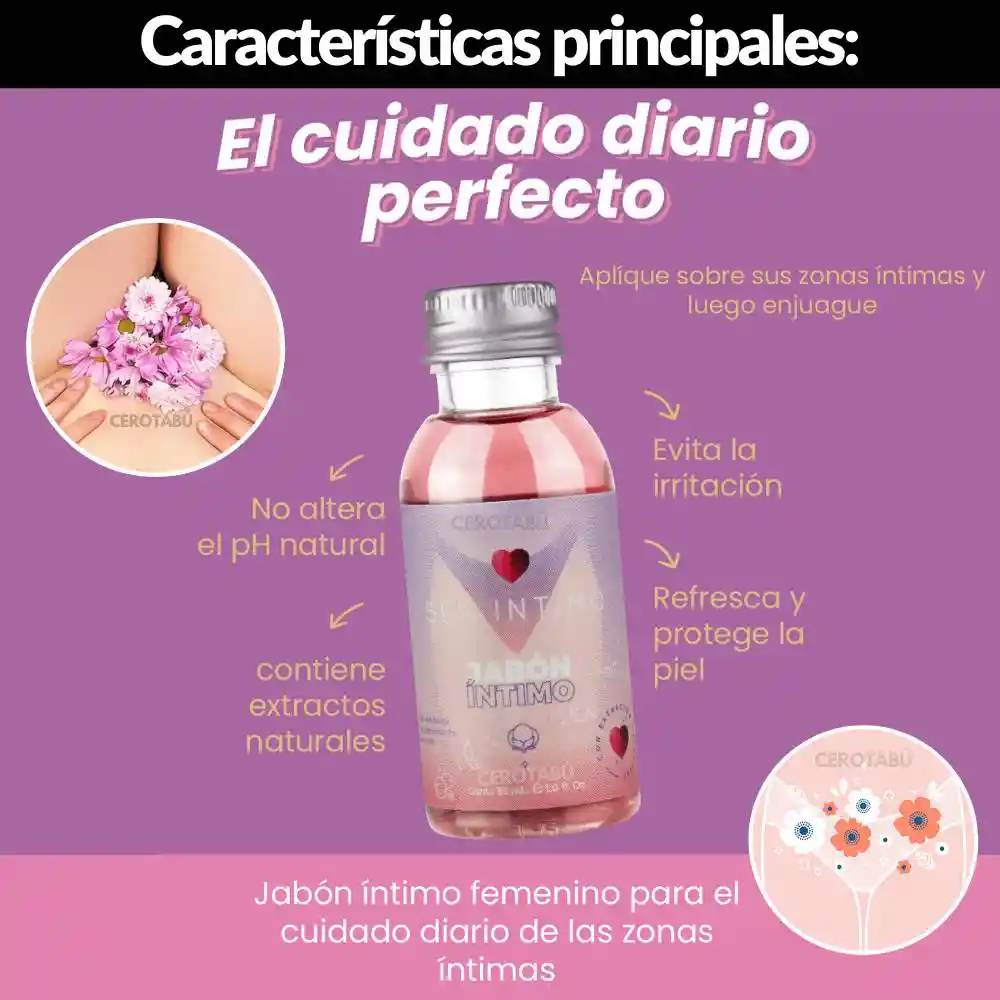 Jabon Intimo Hidratante Extractos Naturales Aloevera Manzanilla 30ml