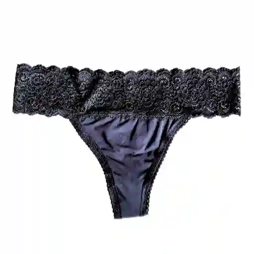 Panties Menstruación Tanga - Flujo Bajo (talla M Negro)