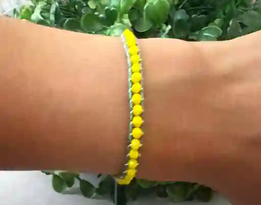 Pulsera Hilo Aguamarina