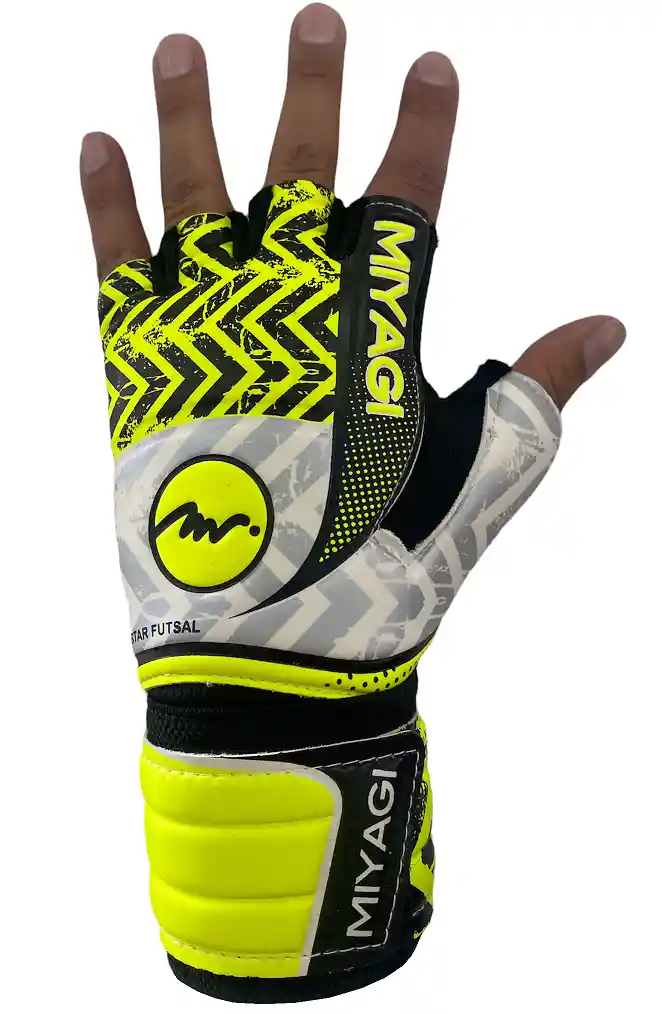 Guantes De Arquero Fútbol Sala Miyagi Star-mg30 Látex Aleman/ Amarillo Talla 11