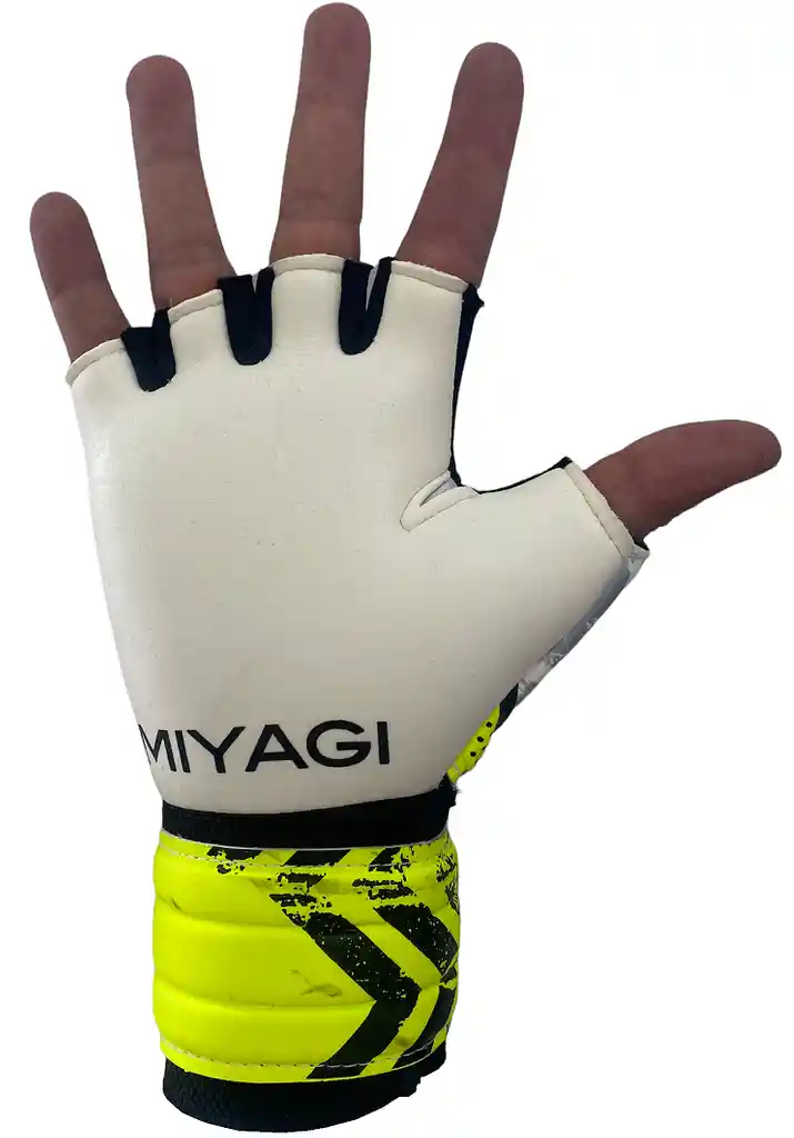 Guantes De Arquero Fútbol Sala Miyagi Star-mg30 Látex Aleman/ Amarillo Talla 11