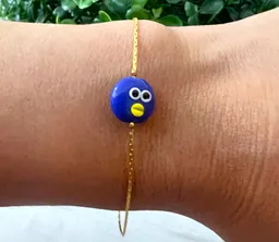 Pulsera Cadena Carita Azul