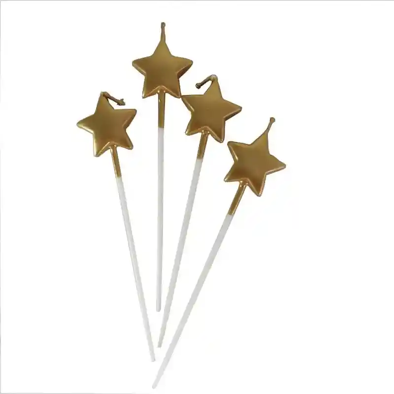 Vela Estrellas X 4 Unidades Dorado