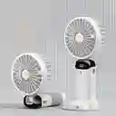 Ventilador Pantalla Digital Recargable Portátil Ajustable Blanco