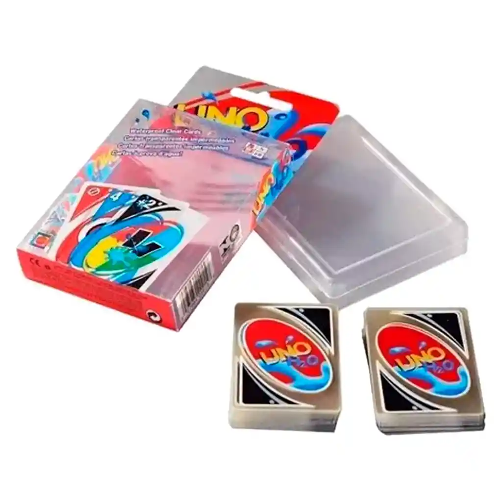 Juego Mesa Cartas Uno H2o Impermeables Lavable Transparentes