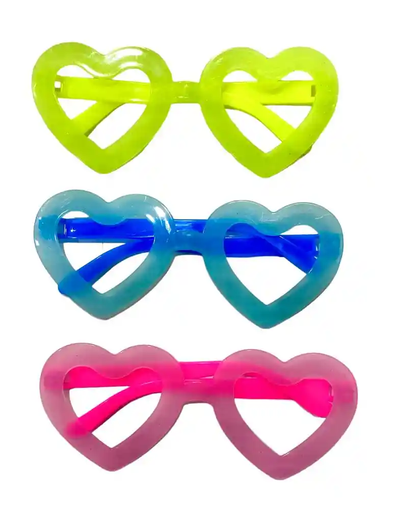 Gafas Neon Para Fiesta Colores Surtidos Paquete X 3. Hora Loca, Halloween, Carnaval