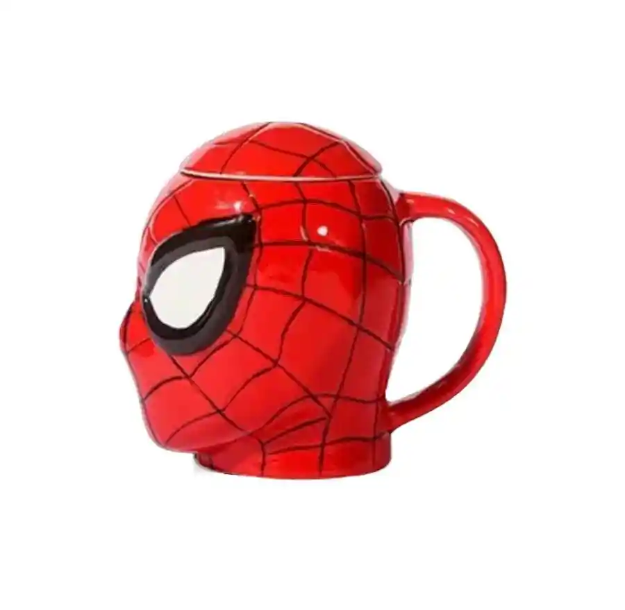 Mug Pocillo 3d Spiderman Con Tapa