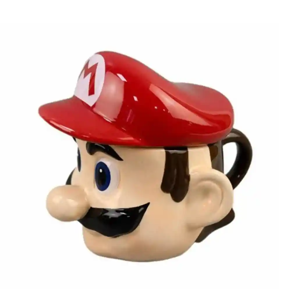 Mug Pocillo 3d Mario Bros Con Tapa