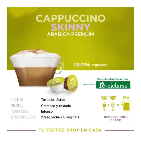Cápsulas de Café NESCAFÉ DOLCE GUSTO Cappuccino Skinny x 161g
