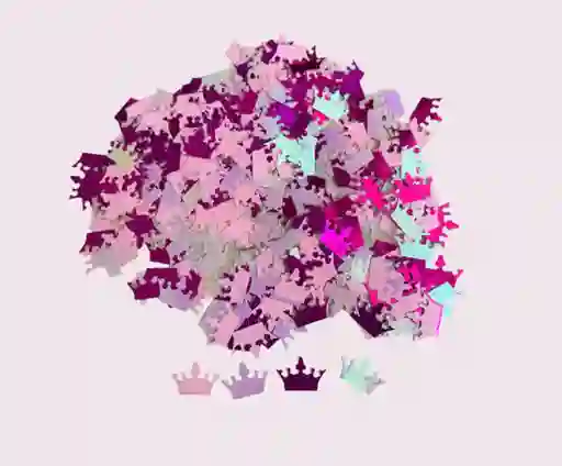 Confeti De Mesa Color Rosa Coronas Niña