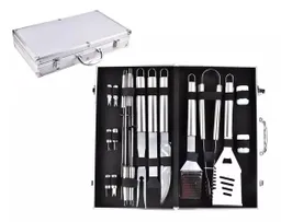 Set Parrilla Bbq 18 Piezas Con Maletin Kit Asados Parrillero