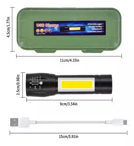 Linterna Tactica Recargable De Larga Distancia Led