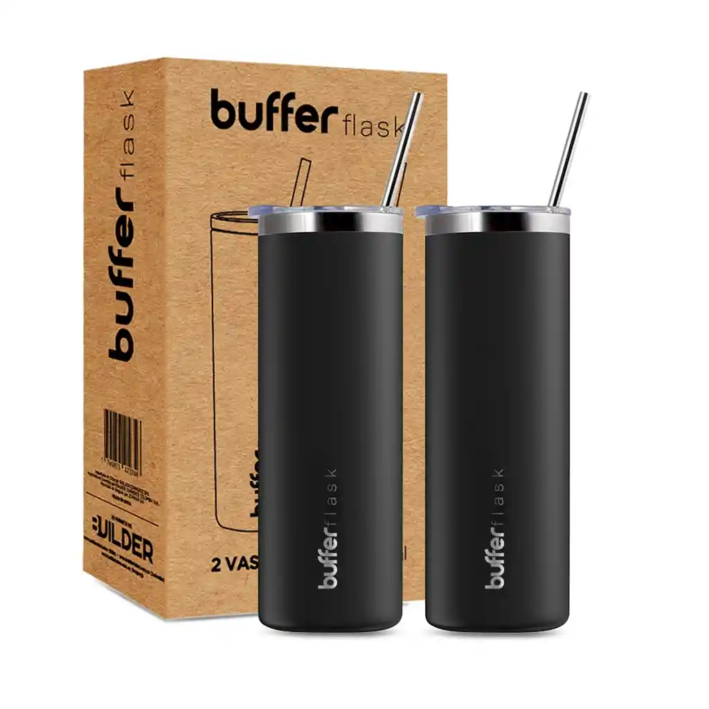 Vasos Termicos Set De 2 Buffer Acero Inoxidable Frío Y Calor