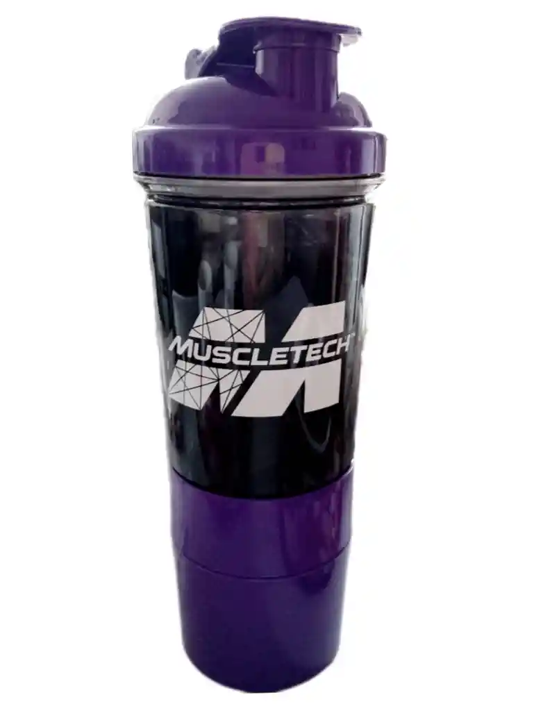 Termo Shaker Muscletech Negro Con Morado