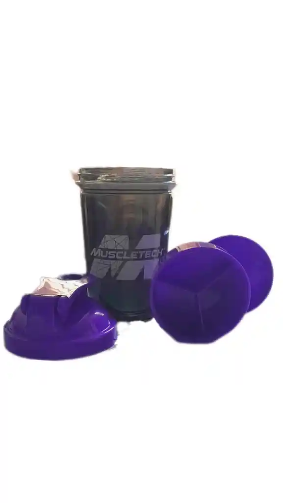 Termo Shaker Muscletech Negro Con Morado