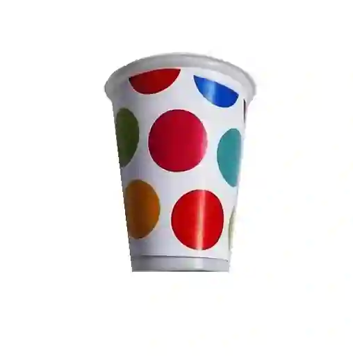 Vaso Desechable Plastico Polka Blanco Puntos De Colores 6 Oz X 12