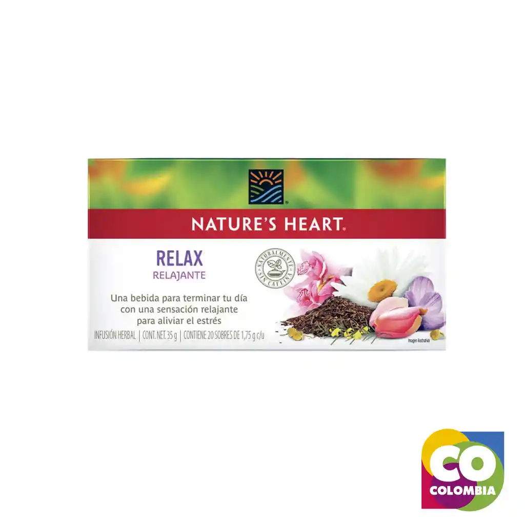 Té Relax Relajante Marca Natures Heart Embalaje De 1 Unidad Por 35g