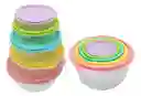 Recipientes, Cocas, Contenedores De Alimentos Circular Comida Tazon Cocina X 5 Unidades