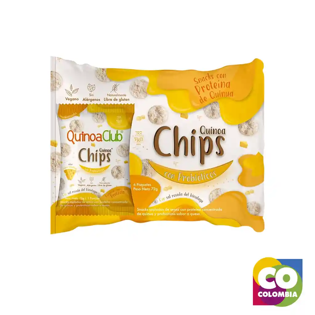 6 Pack Chips Proteína Queso Marca Quinoa Club Embalaje De 1 Unidad Por 72g