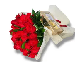 Bouquet 20rosas Rojas Chocolates X 8