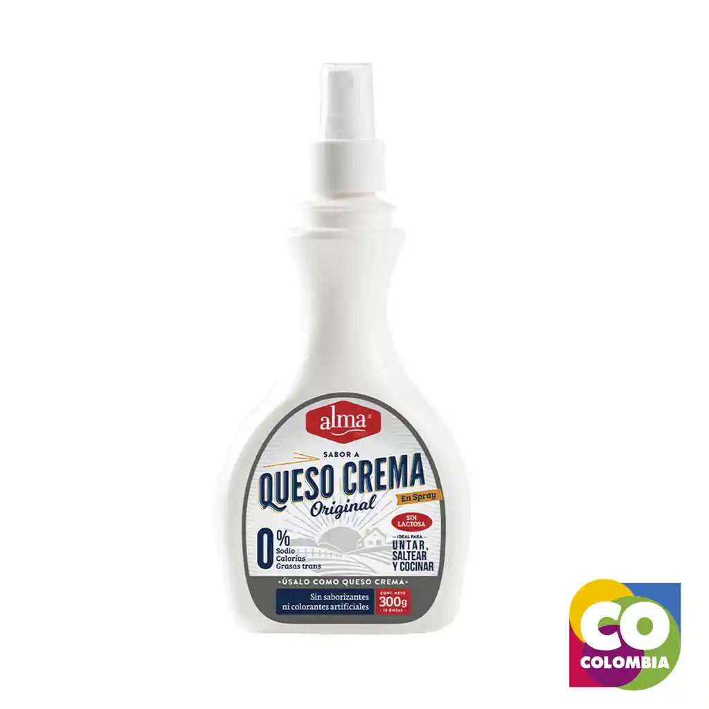 Queso Crema En Spray Marca Alma Embalaje De 1 Unidad Por 300gr