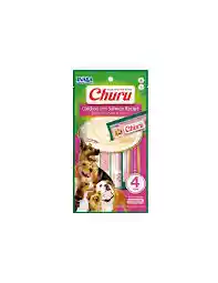 Snack Para Perro Cremoso Inaba Churu Pollo Y Salmón - 14 Gr 4 Unidades