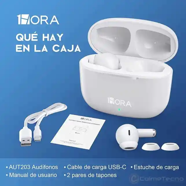 Audífonos In-ear Inalámbricos Con Micrófono 1hora Aut203