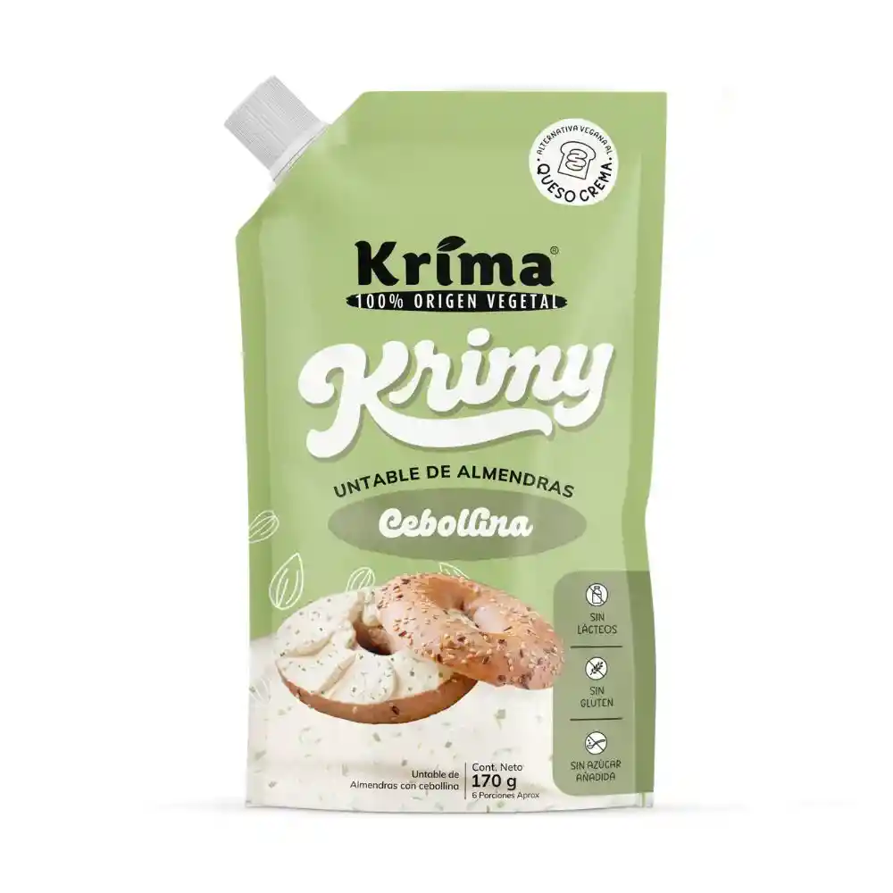 Krima Queso Crema De Almendra Cebollina - 170g