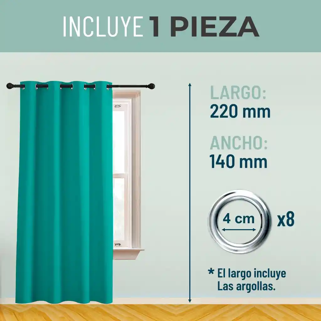 Cortina Semi Blackout Casatua Un Paño 140x220cm Aislante