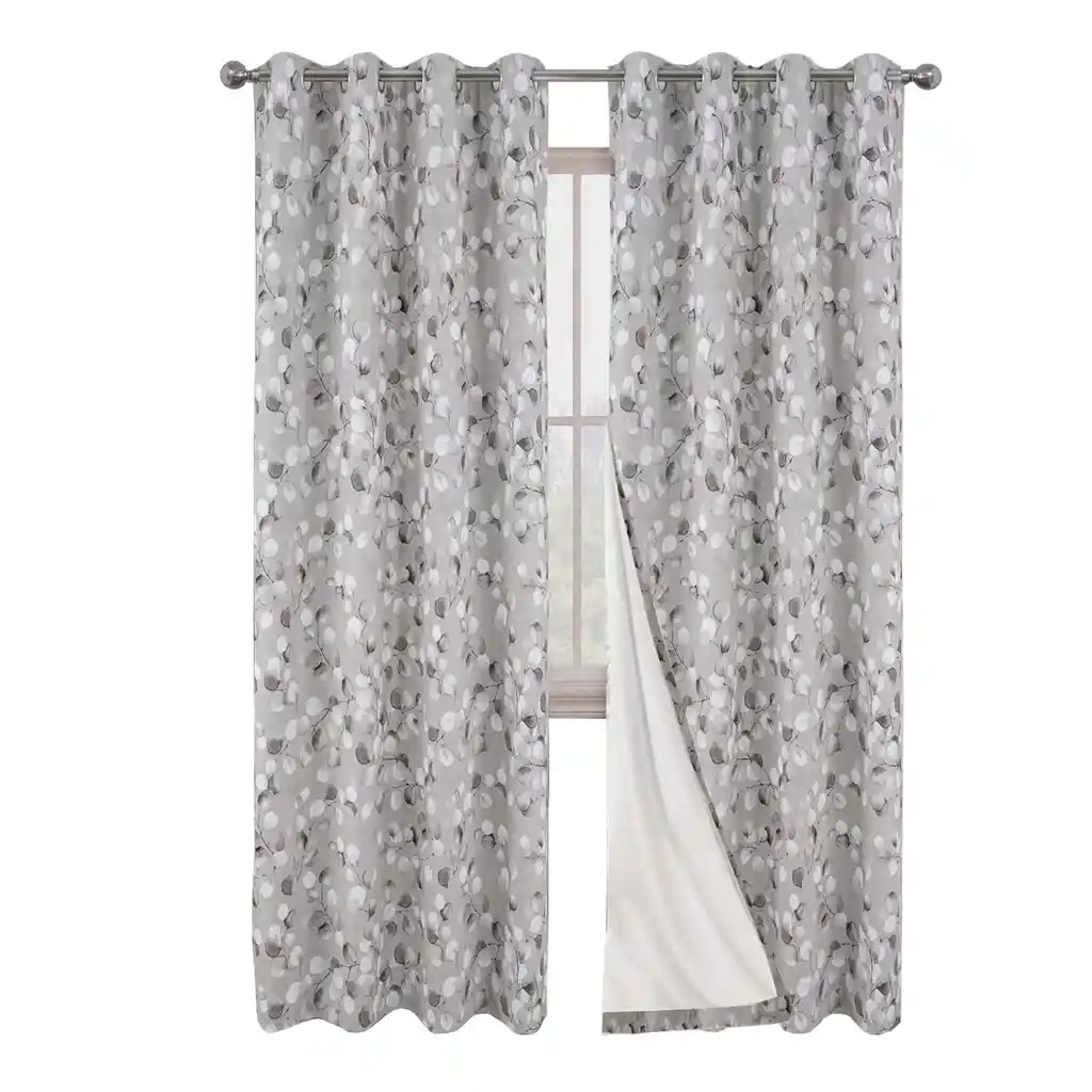 Cortina Blackout Estampada 100% Anti Luz, 2 Paños 140x220